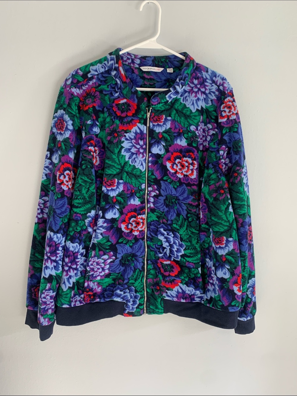 ISAAC MIZRAHI Floral Bomber Jacket - 2X